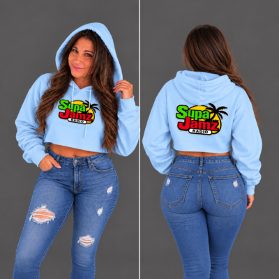 SupaJamz Radio Women's Cropped Hoodie – Baby Blue